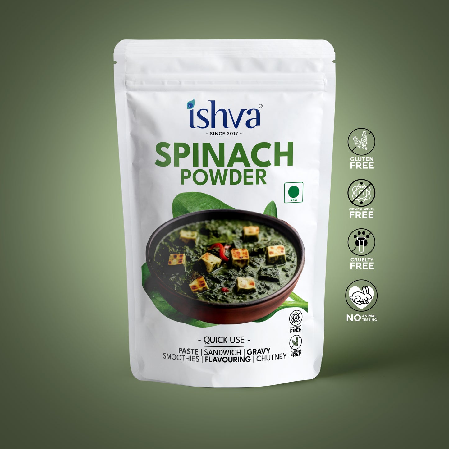 Ishva Spinach Powder - Flavor for Culinary
