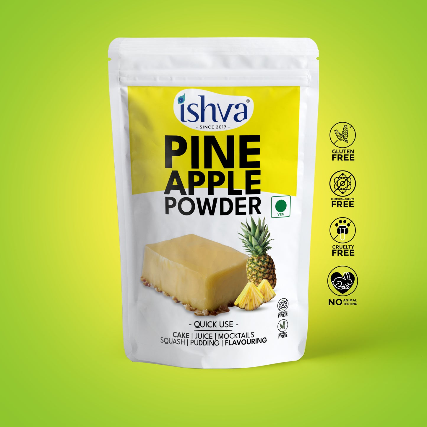 Ishva Pineapple Powder - Flavor for Desserts and Pudding