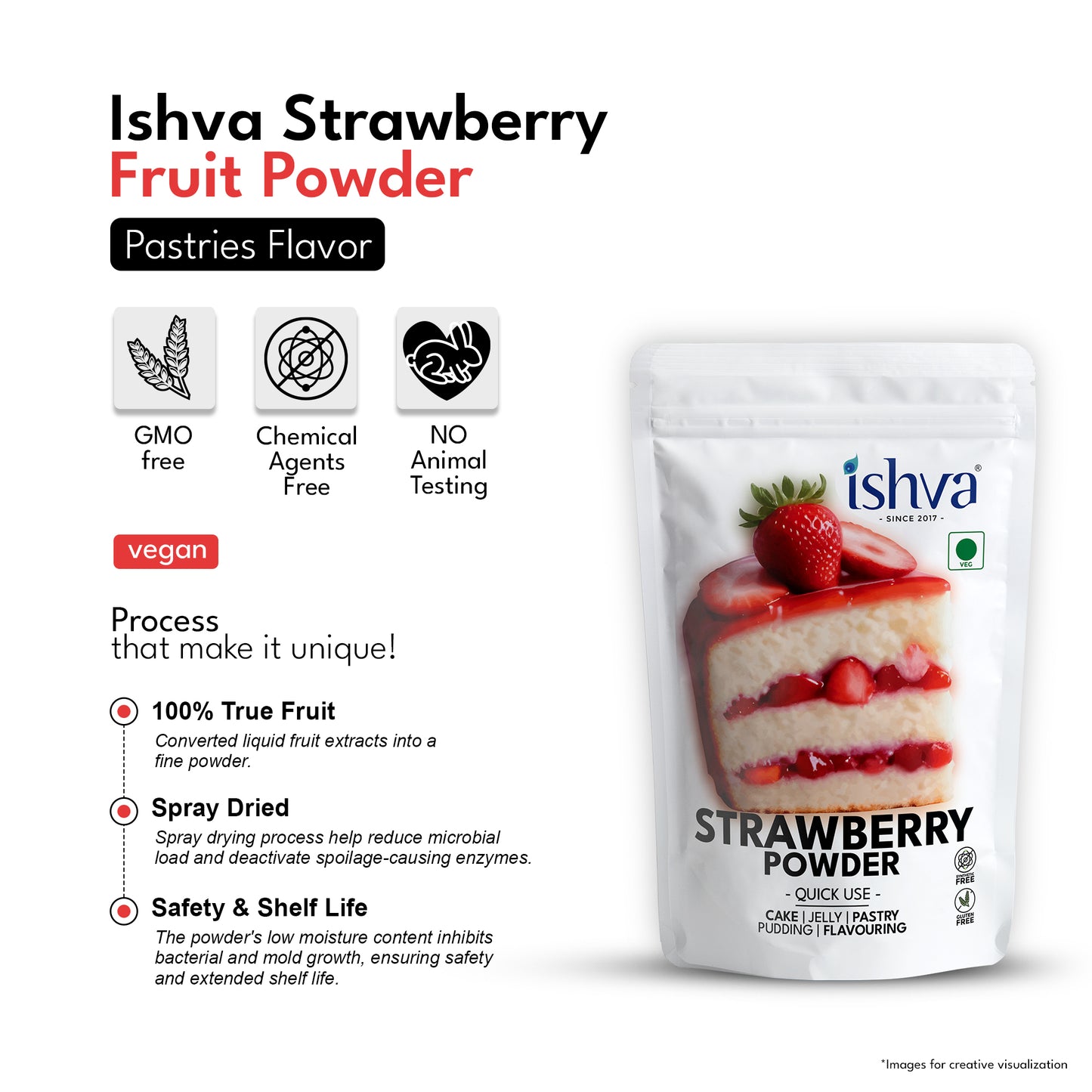 Ishva Strawberry Powder - Flavor for Pastries