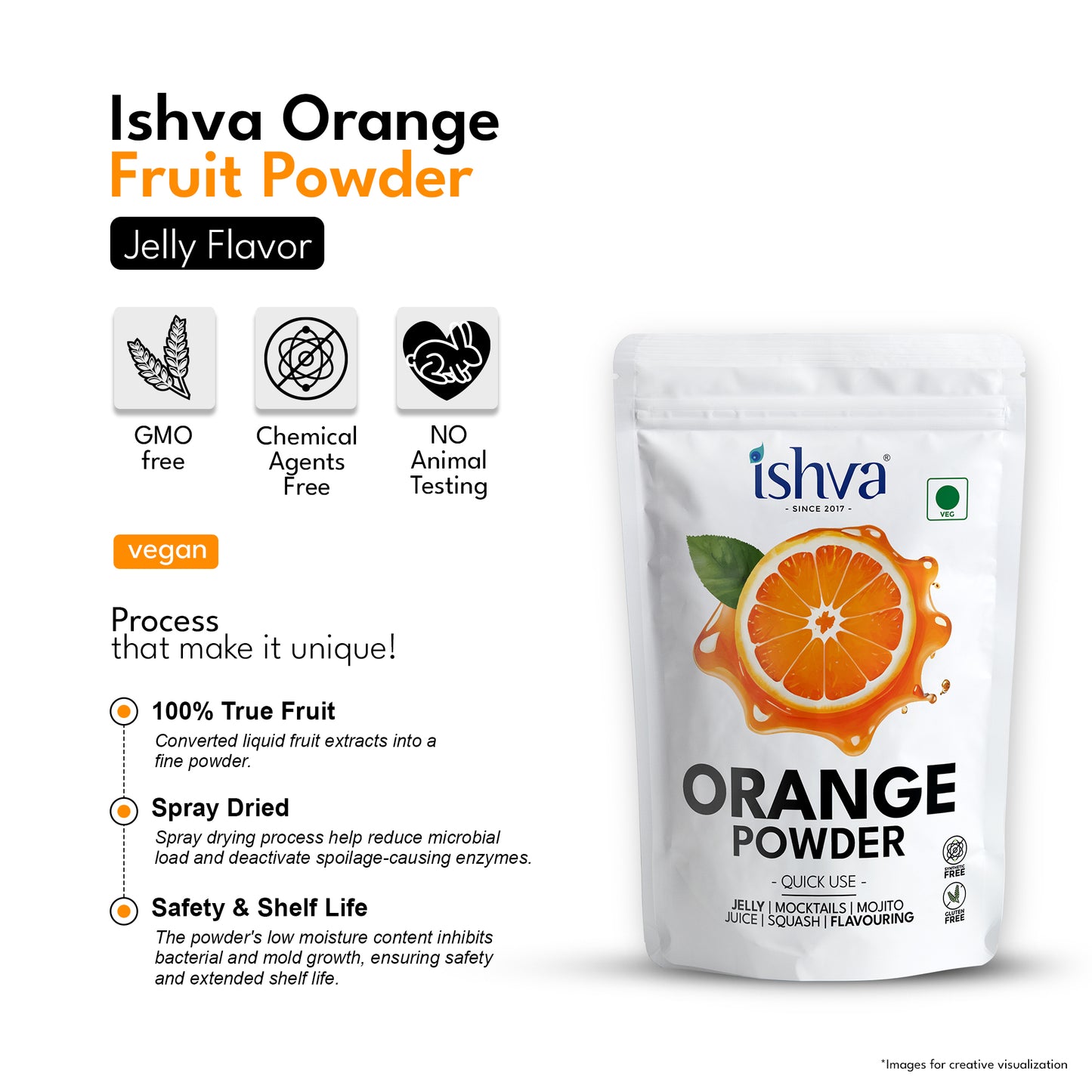 Ishva Orange Powder - Flavor for Jelly