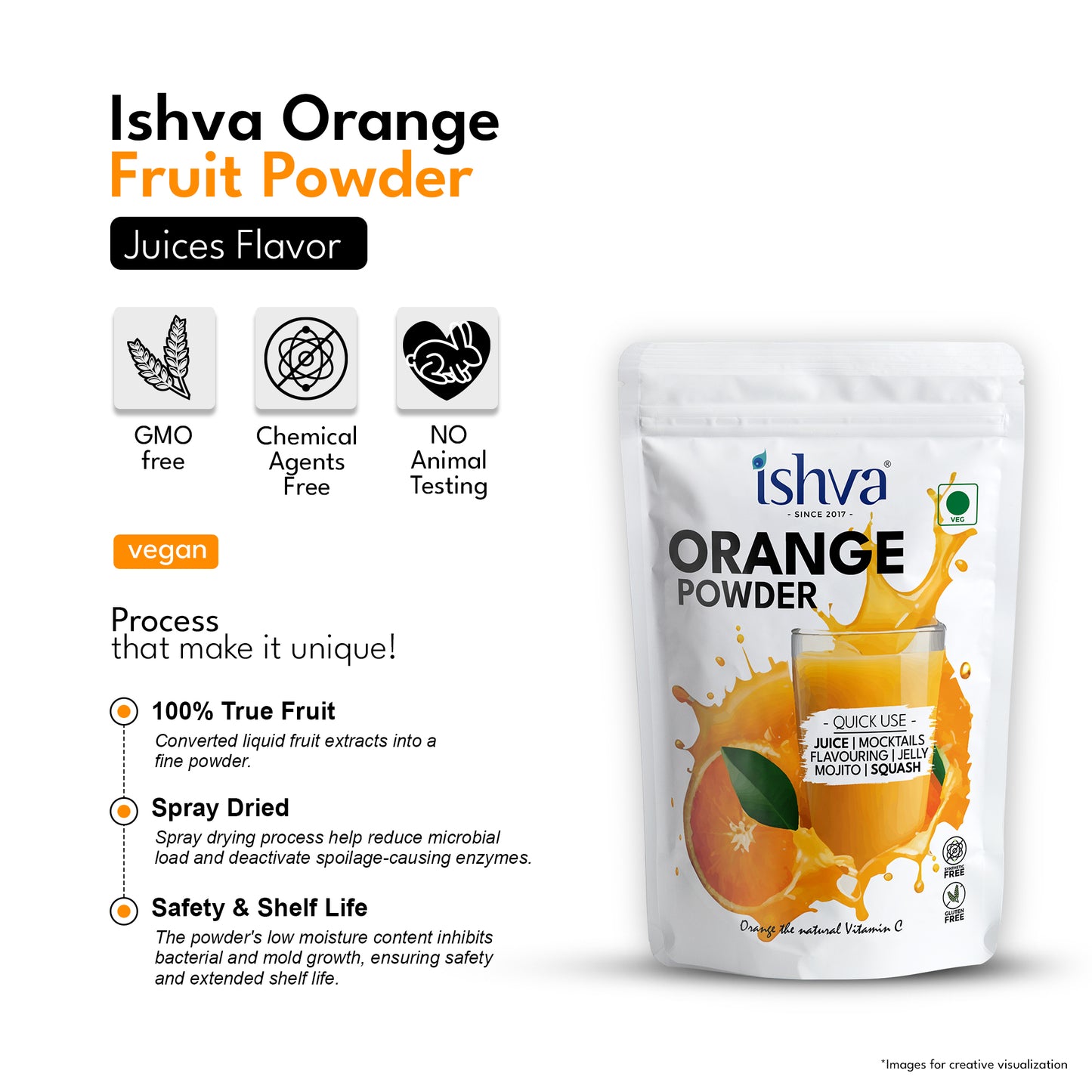 Ishva Orange Powder - Flavor for Juice