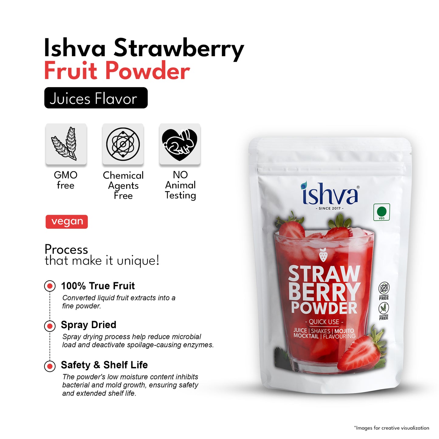 Ishva Strawberry Powder - Flavor for Juice