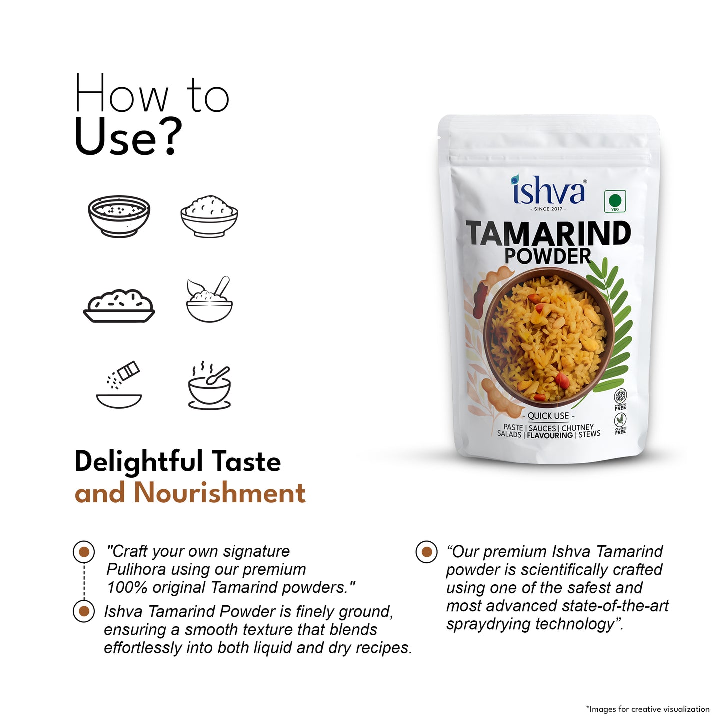 Ishva Tamarind Powder - Flavor for Pulihora
