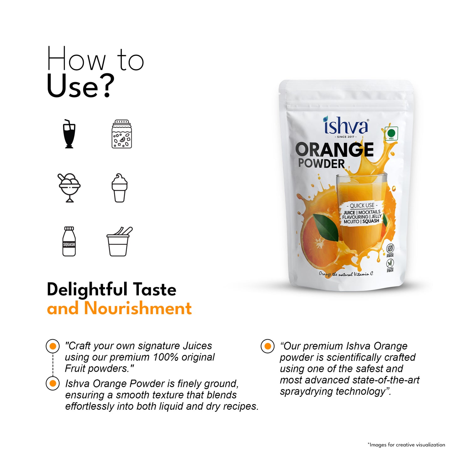 Ishva Orange Powder - Flavor for Juice