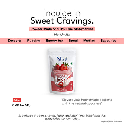Ishva Strawberry Powder - Flavor for Deserts