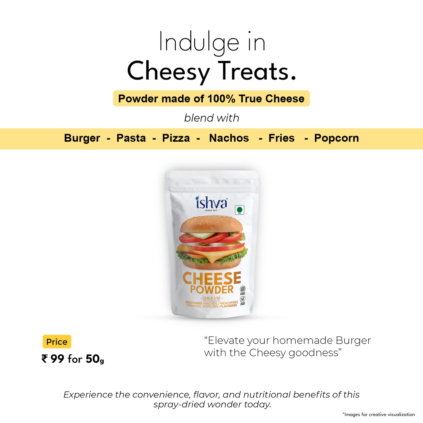 Ishva Cheese Powder - Flavor for Burger