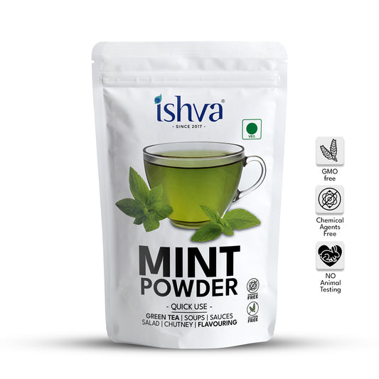 Ishva Mint Powder - Flavor for Tea & Beverages