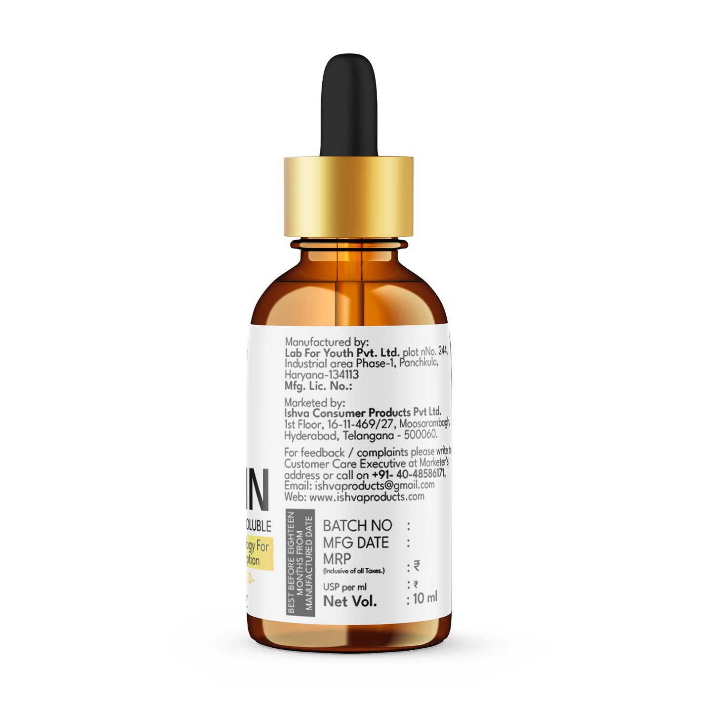 Ishva Keratin Nano-Peptides Water Soluble 10 ml | Paraben Free